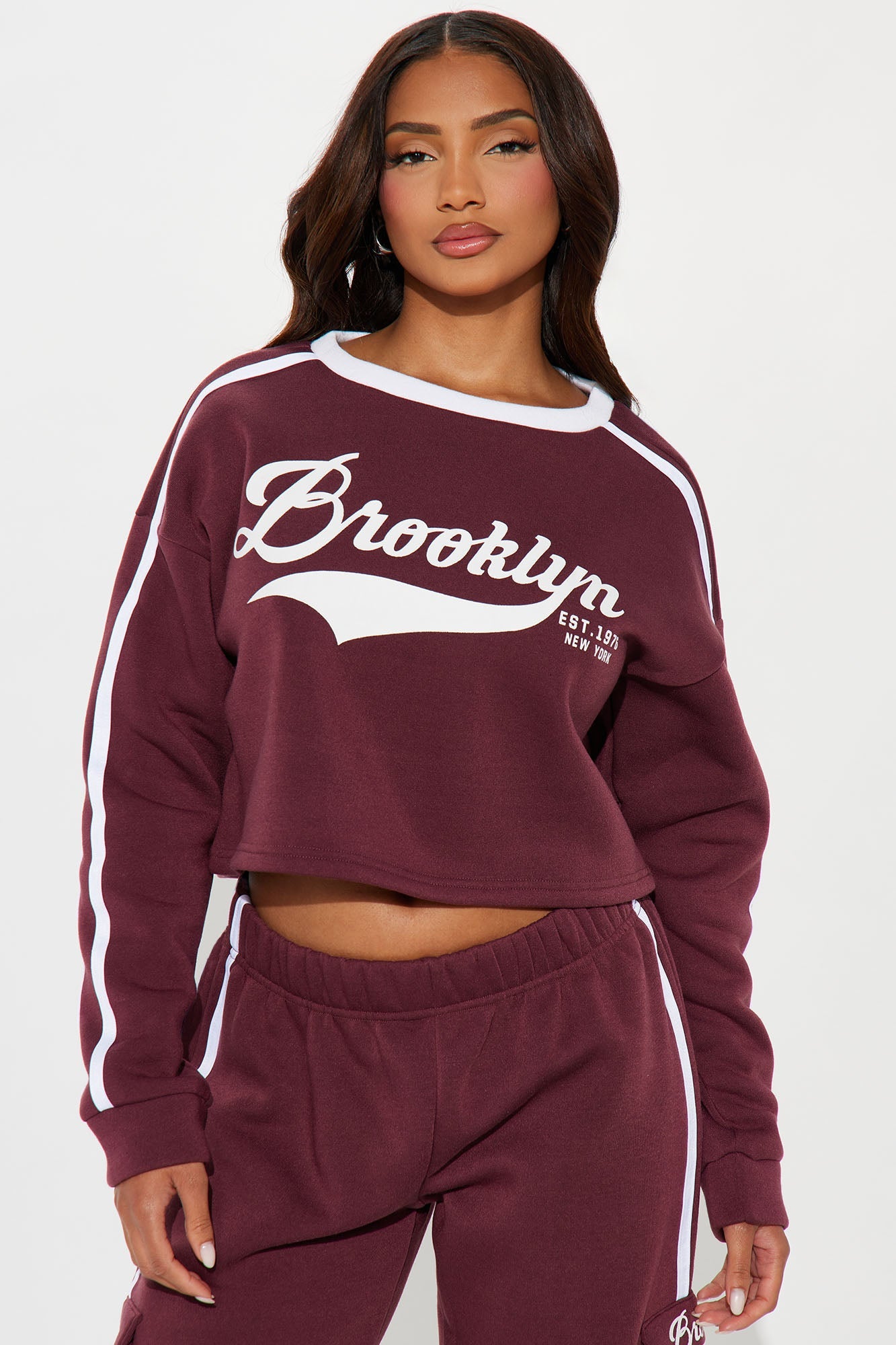 Brooklyn Life Fleece Jogger Set - Burgundy
