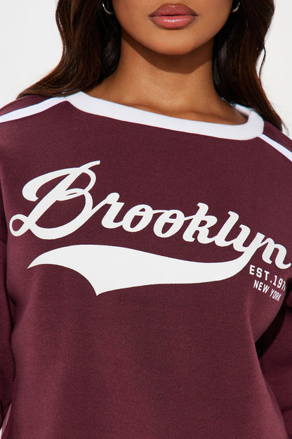 Brooklyn Life Fleece Jogger Set - Burgundy