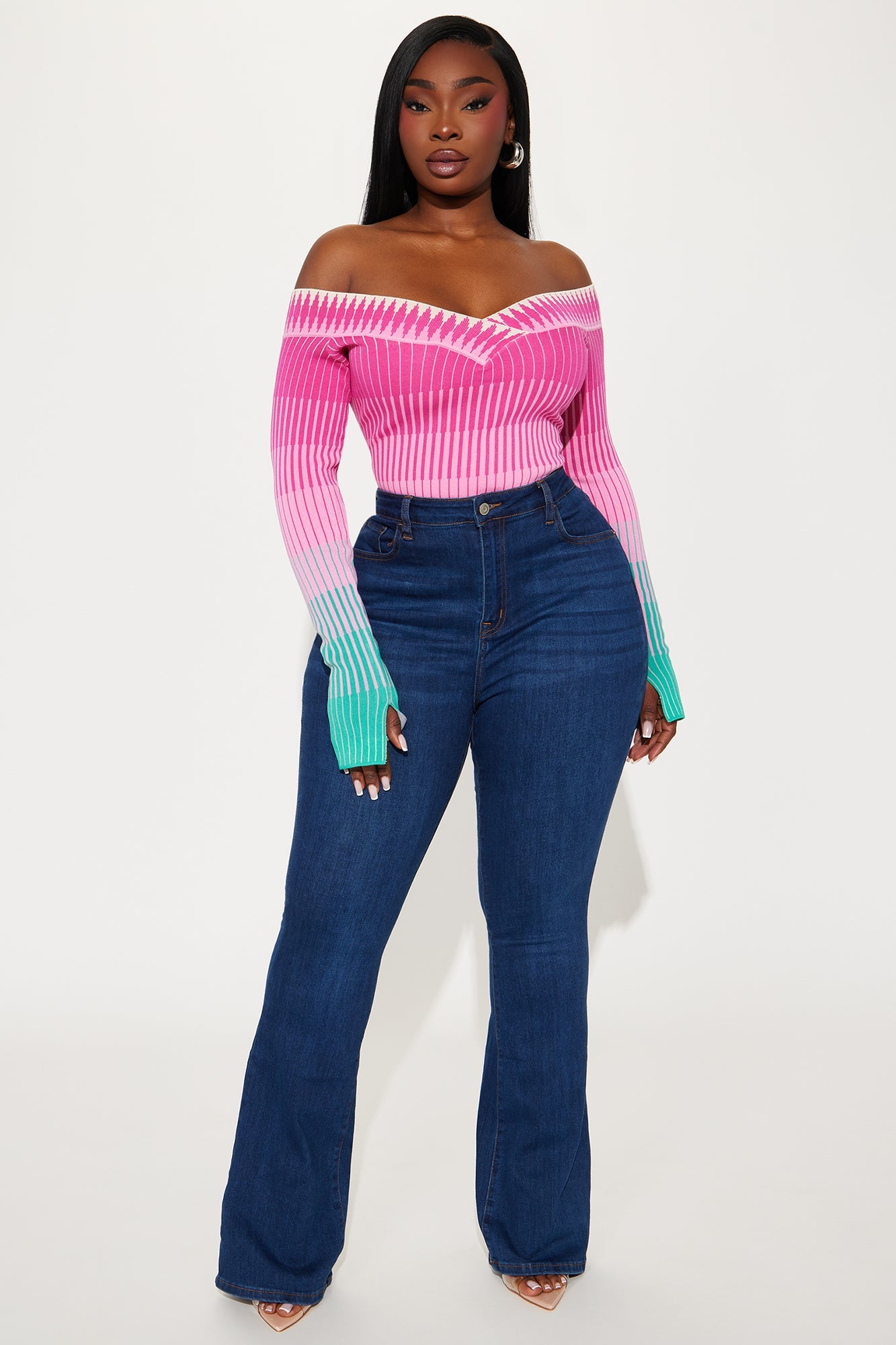 Sweet Like Sugar Sweater Bodysuit - Pink/combo