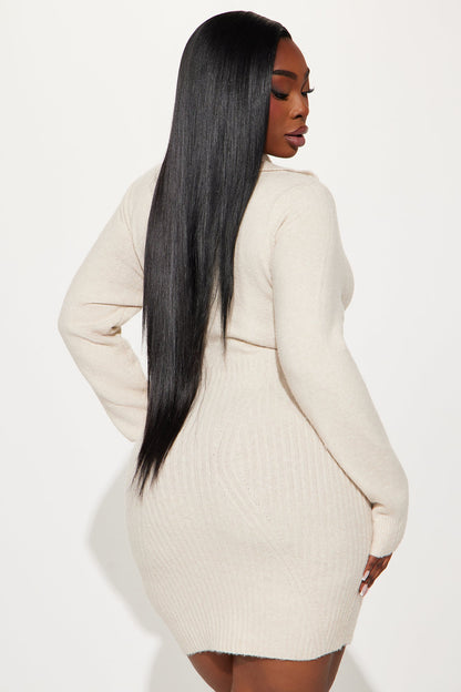 Eloise Sweater Mini Dress - Oatmeal