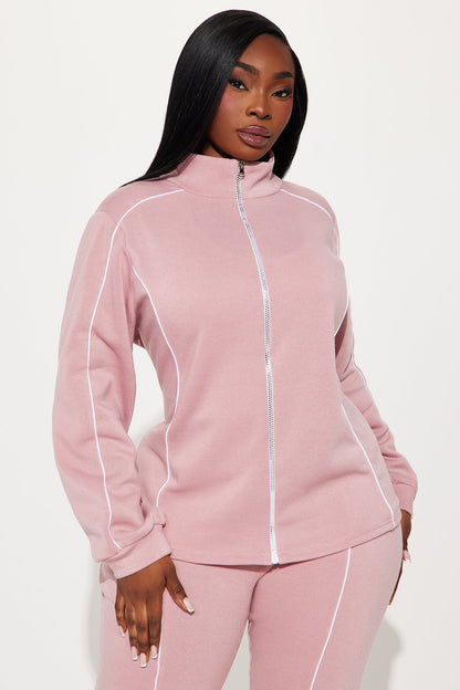 Kassidy Fleece Pant Set - Mauve