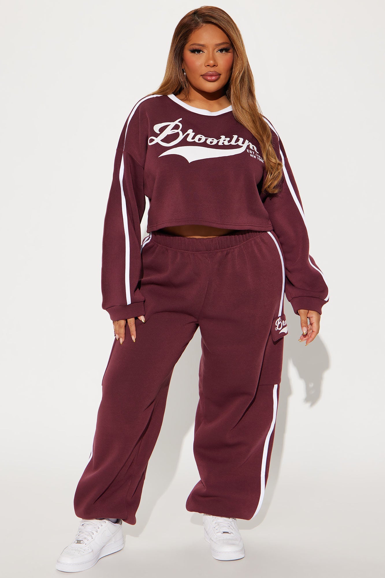 Brooklyn Life Fleece Jogger Set - Burgundy