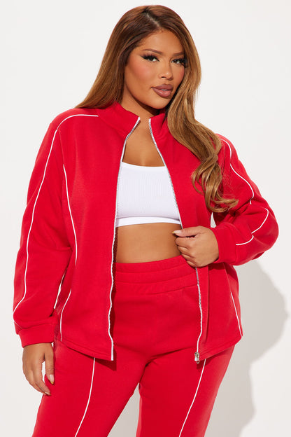 Kassidy Fleece Pant Set - Red