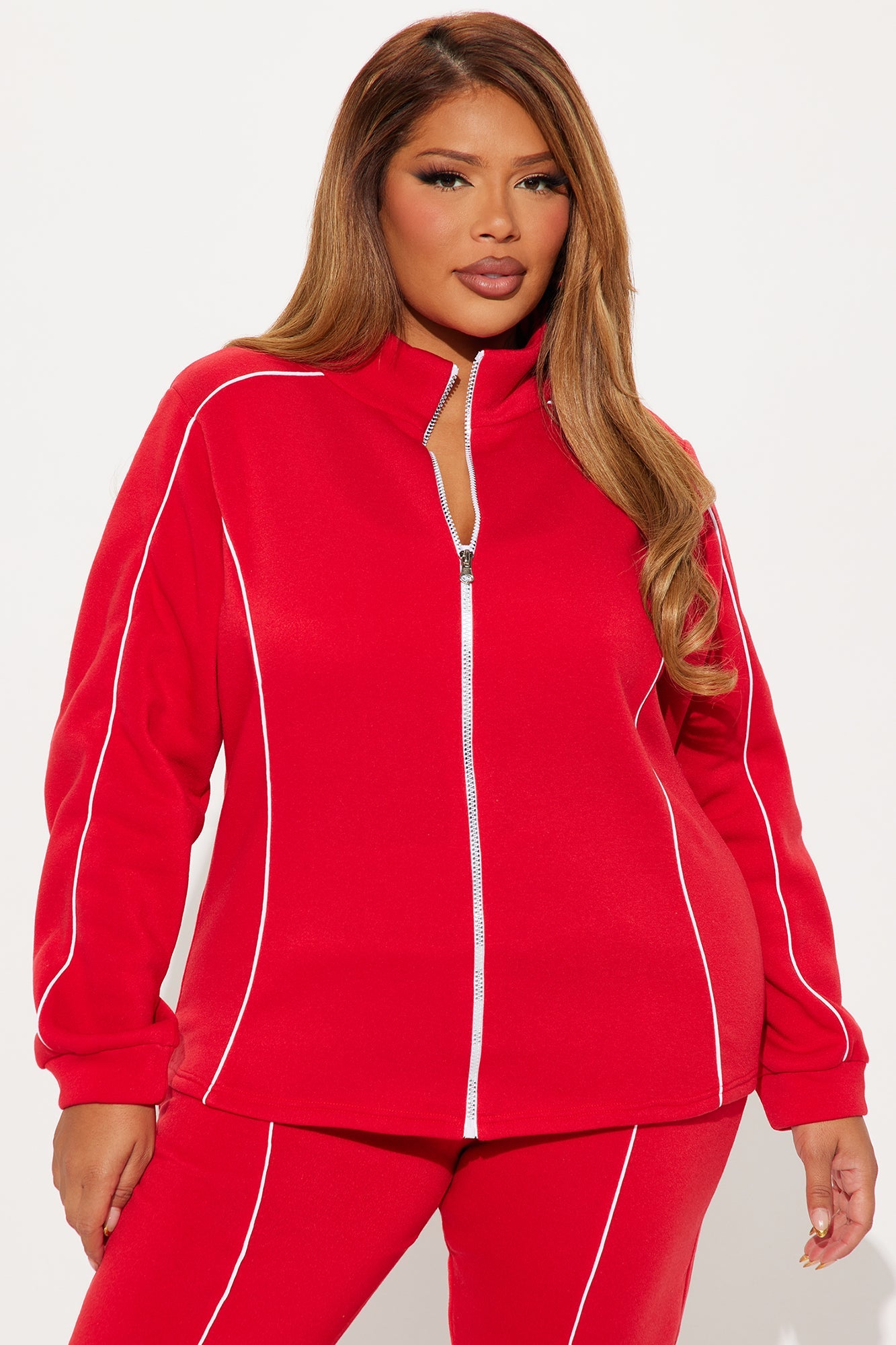 Kassidy Fleece Pant Set - Red
