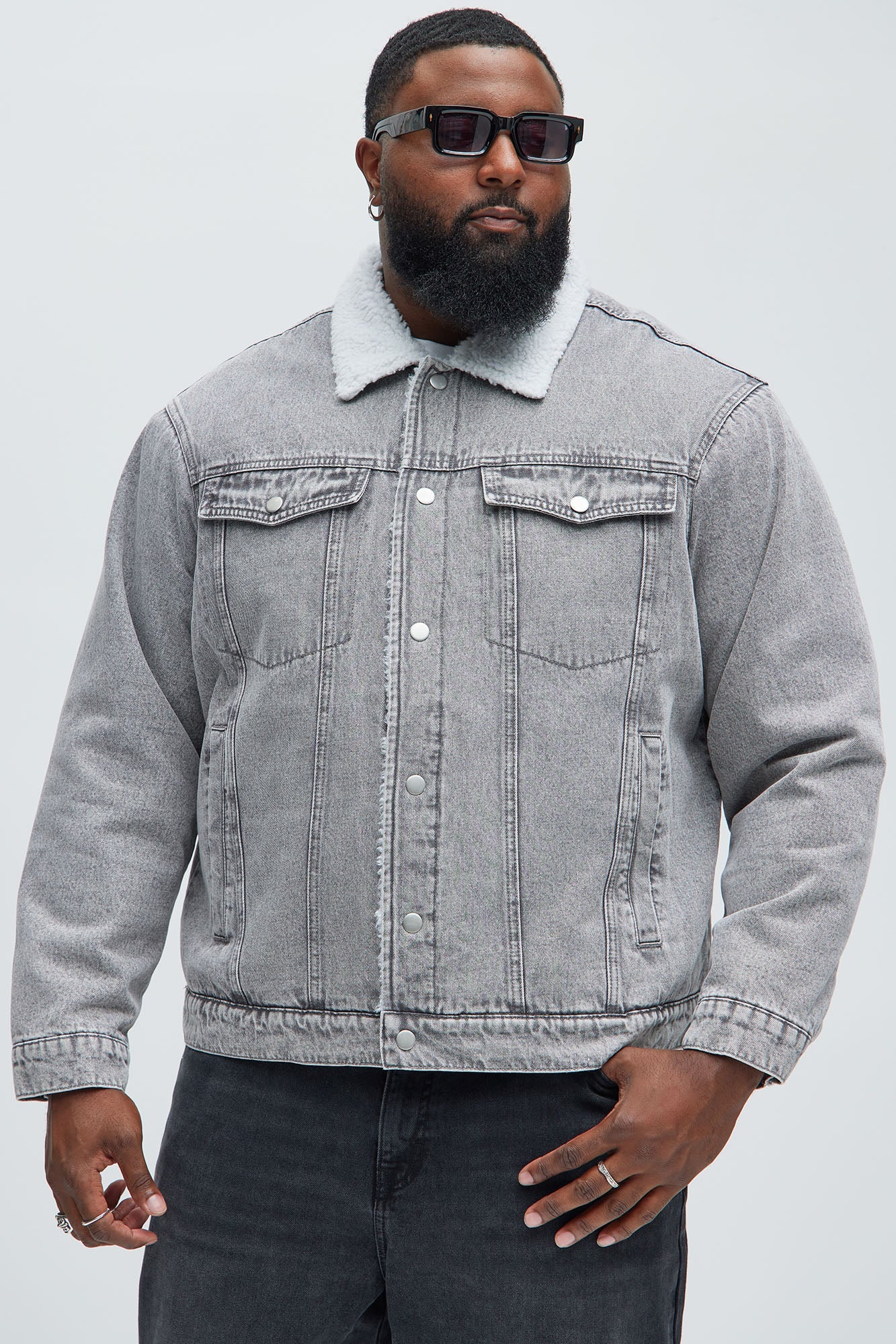 Street Dreams Sherpa Collar Jacket - Grey/combo