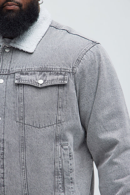 Street Dreams Sherpa Collar Jacket - Grey/combo