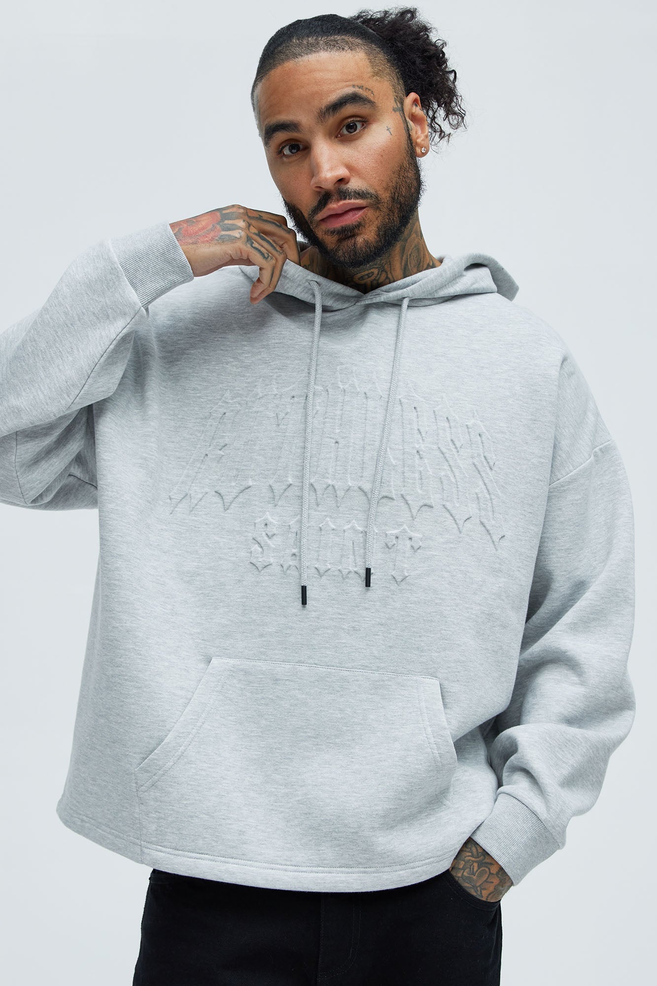Tyson Ruthless Saints Embossed Hoodie - Heather Grey