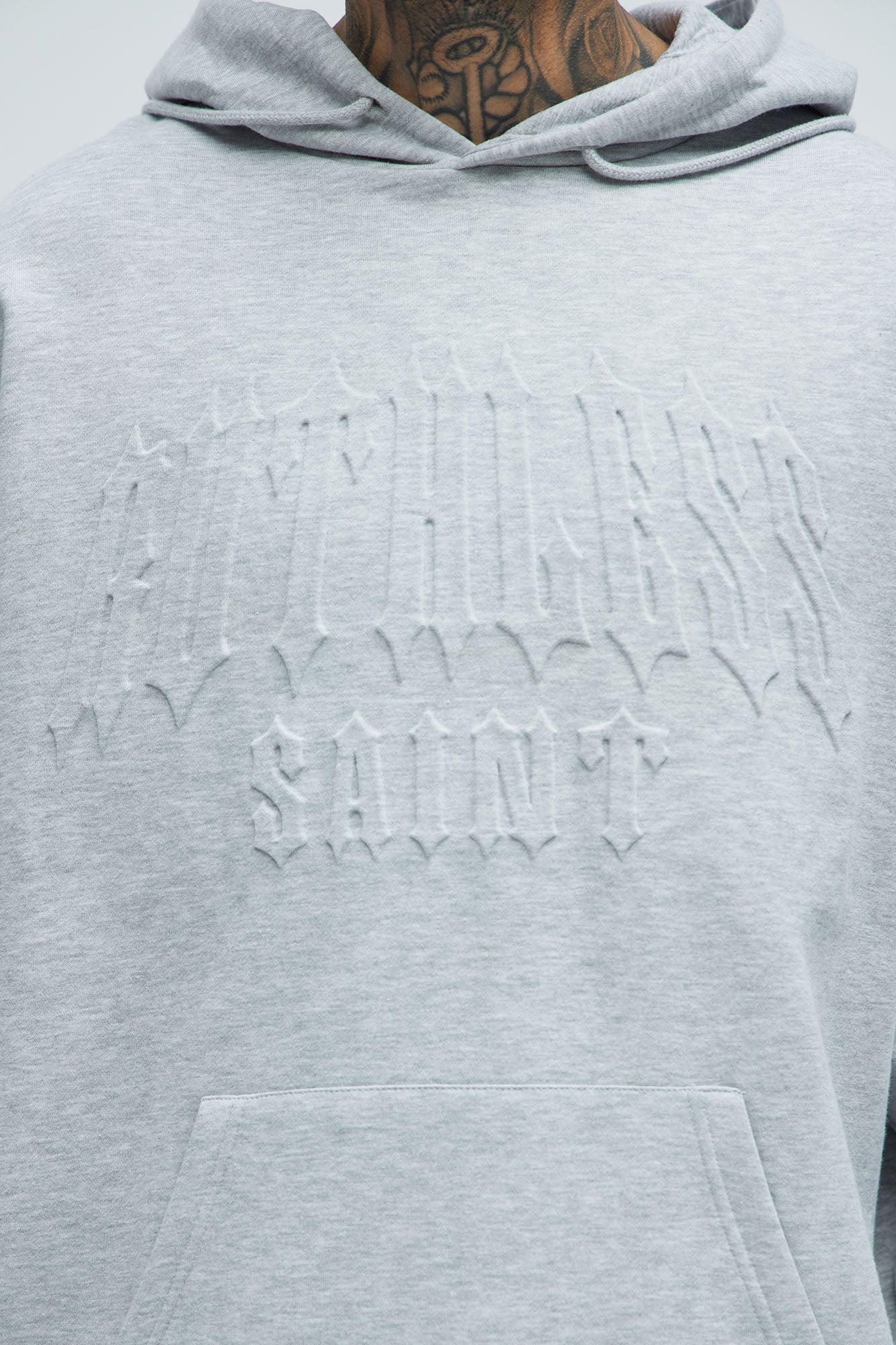 Tyson Ruthless Saints Embossed Hoodie - Heather Grey