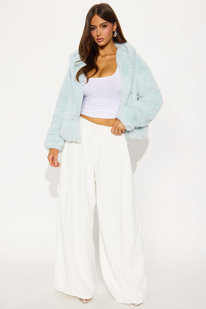Leah Faux Fur Jacket - Blue
