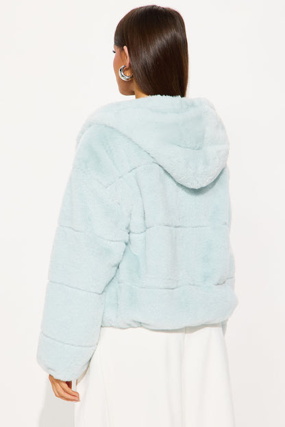Leah Faux Fur Jacket - Blue