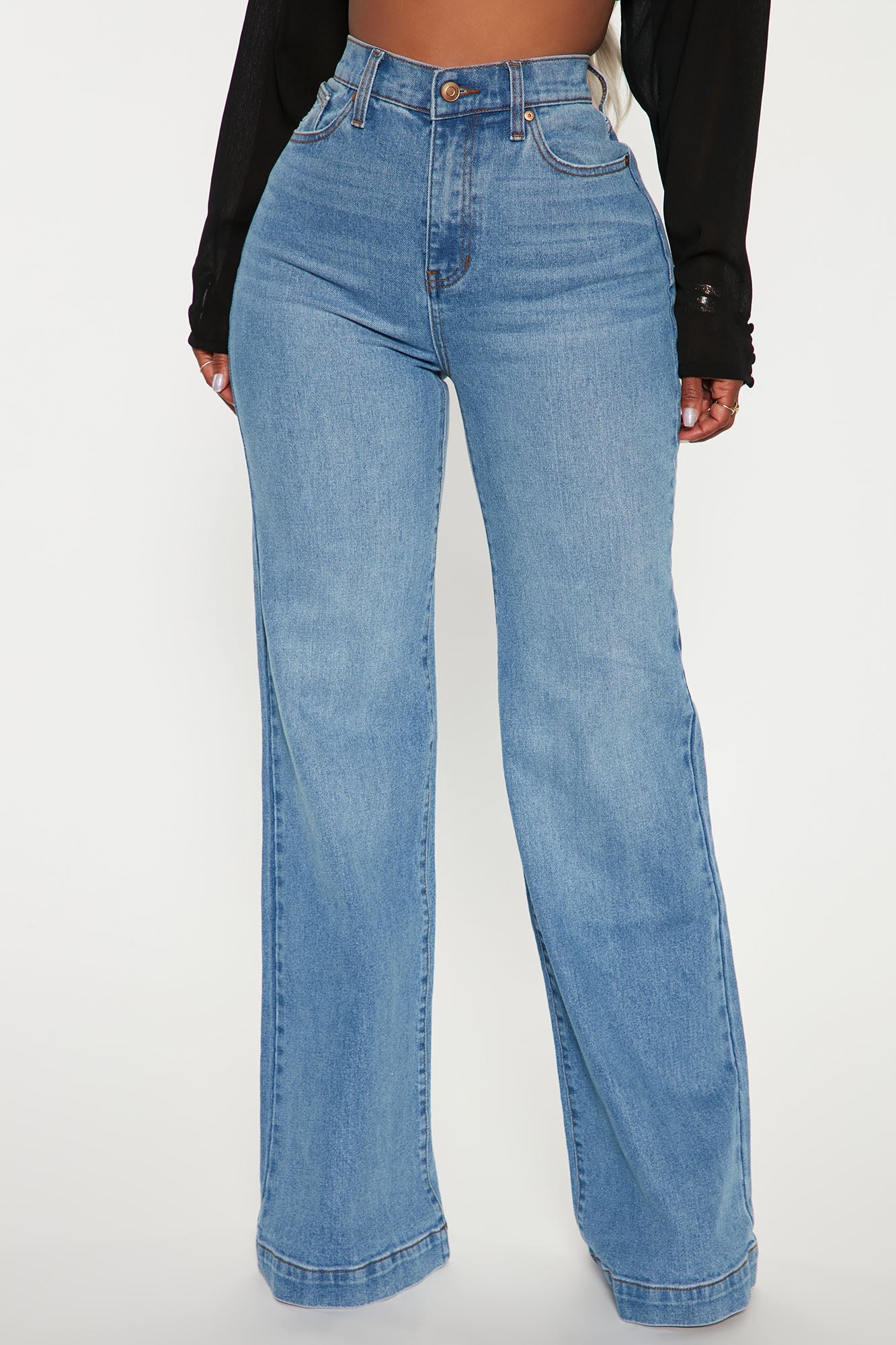 Bridge The Distance Wide Leg Jeans - Blue Wash