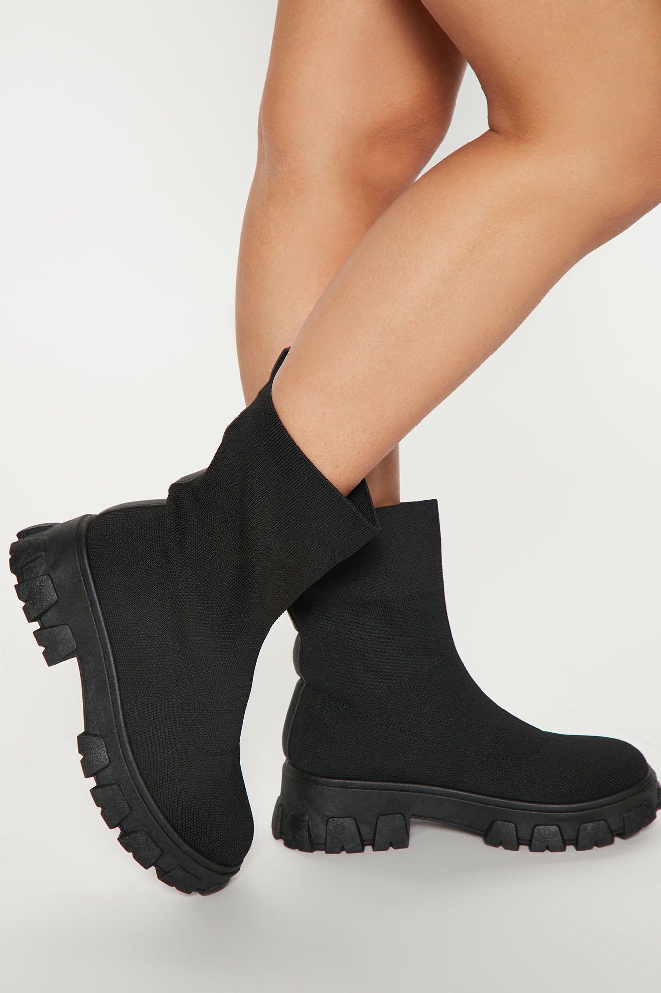 Right About It All Lug Sole Booties - Black