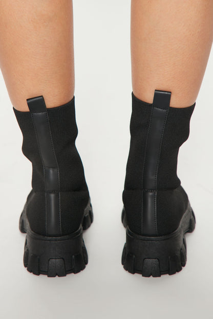 Right About It All Lug Sole Booties - Black
