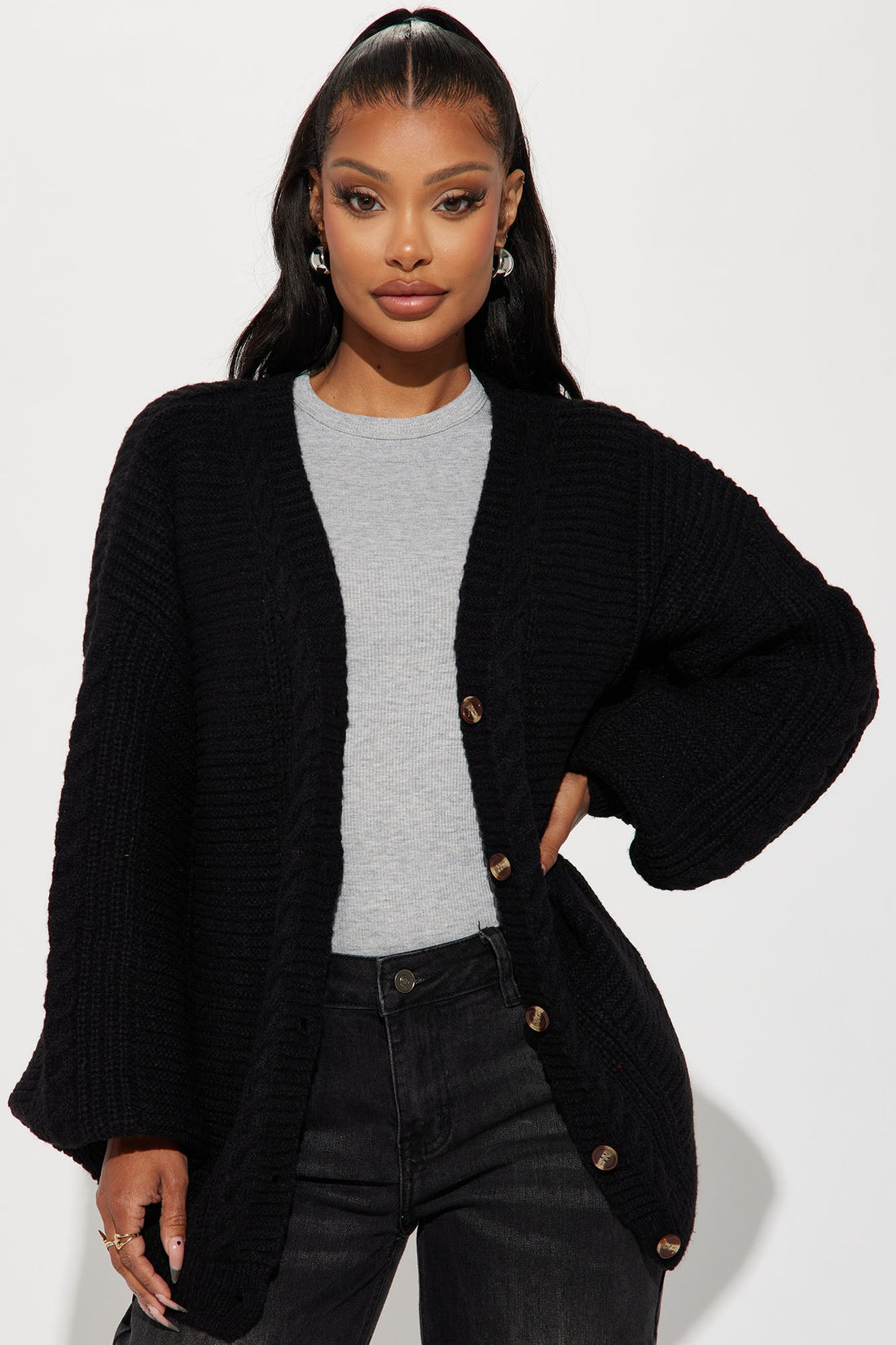 Couch Convo Cardigan - Black