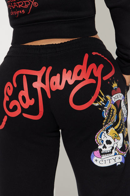 Ed Hardy NYC Wide Leg Pant - Black