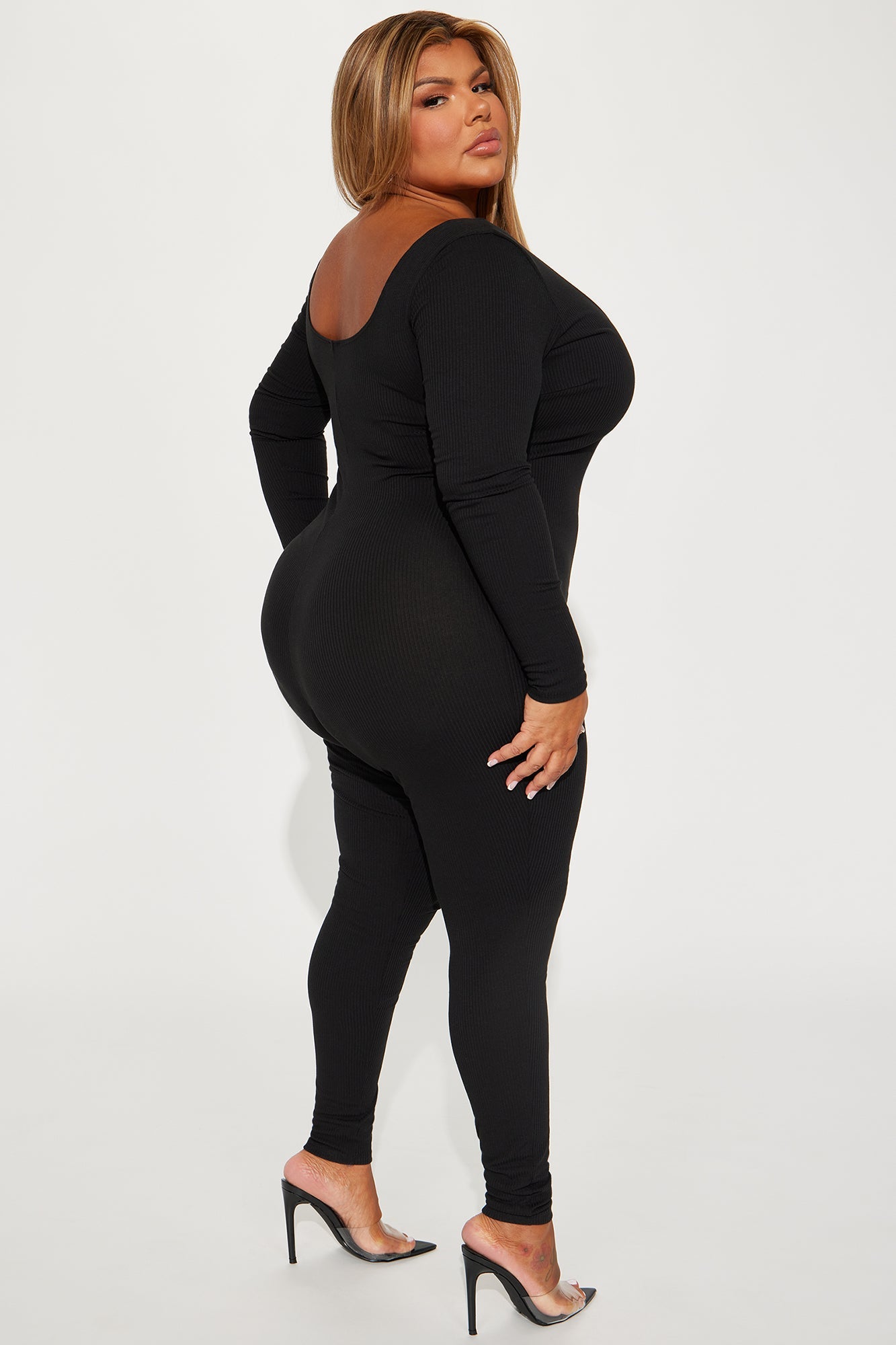 Ring Me Up Long Sleeve Jumpsuit - Black