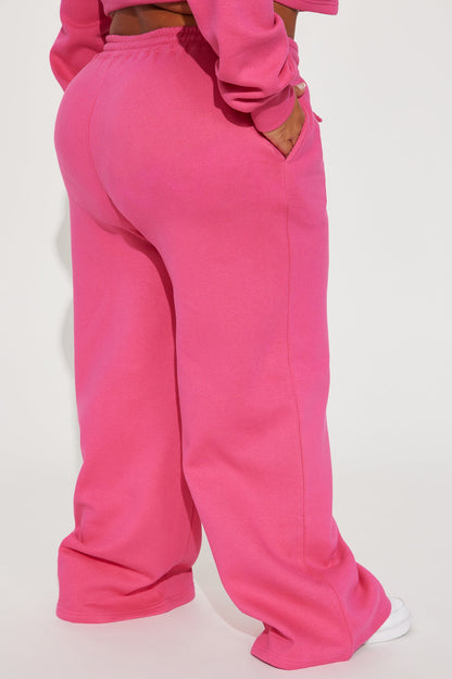 Self Love Club Wide Leg Sweatpants - Pink