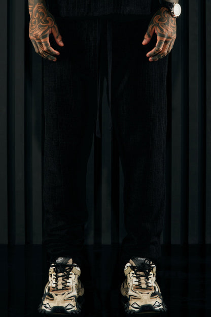 Dean Textured Slim Pants - Black