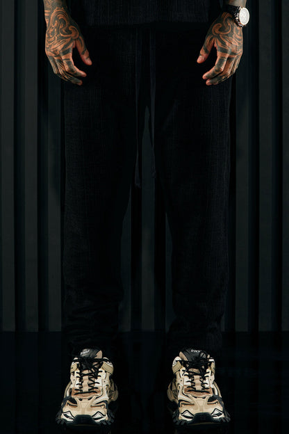 Dean Textured Slim Pants - Black