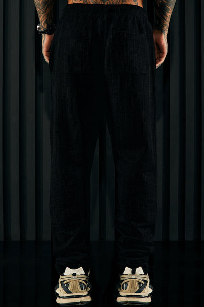 Dean Textured Slim Pants - Black
