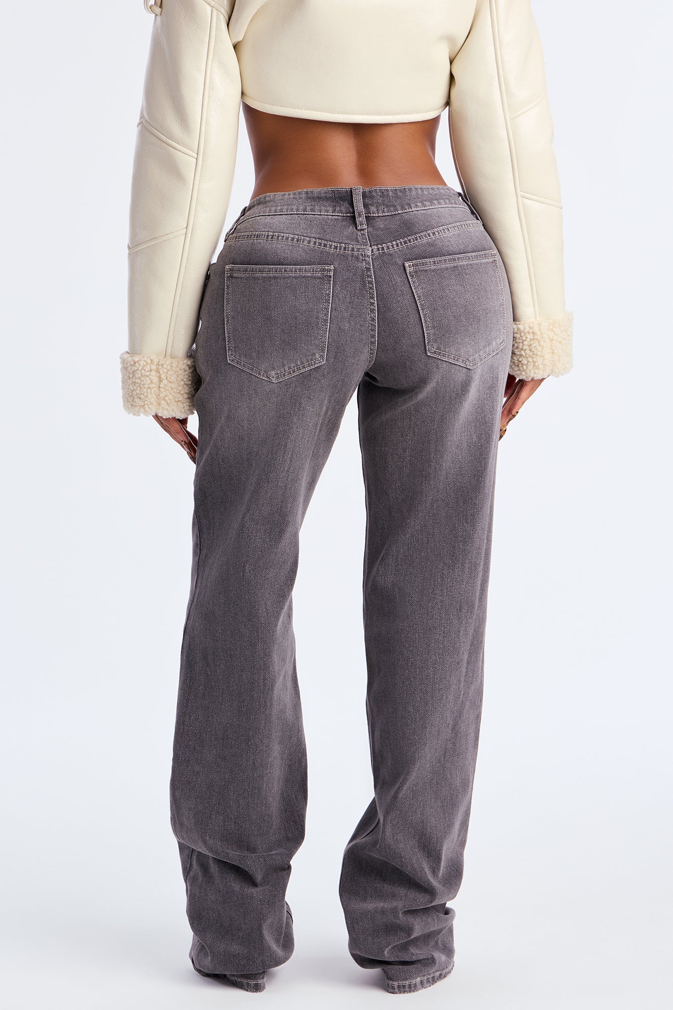 Tall Greyson Low Rise Straight Leg Jeans - Grey