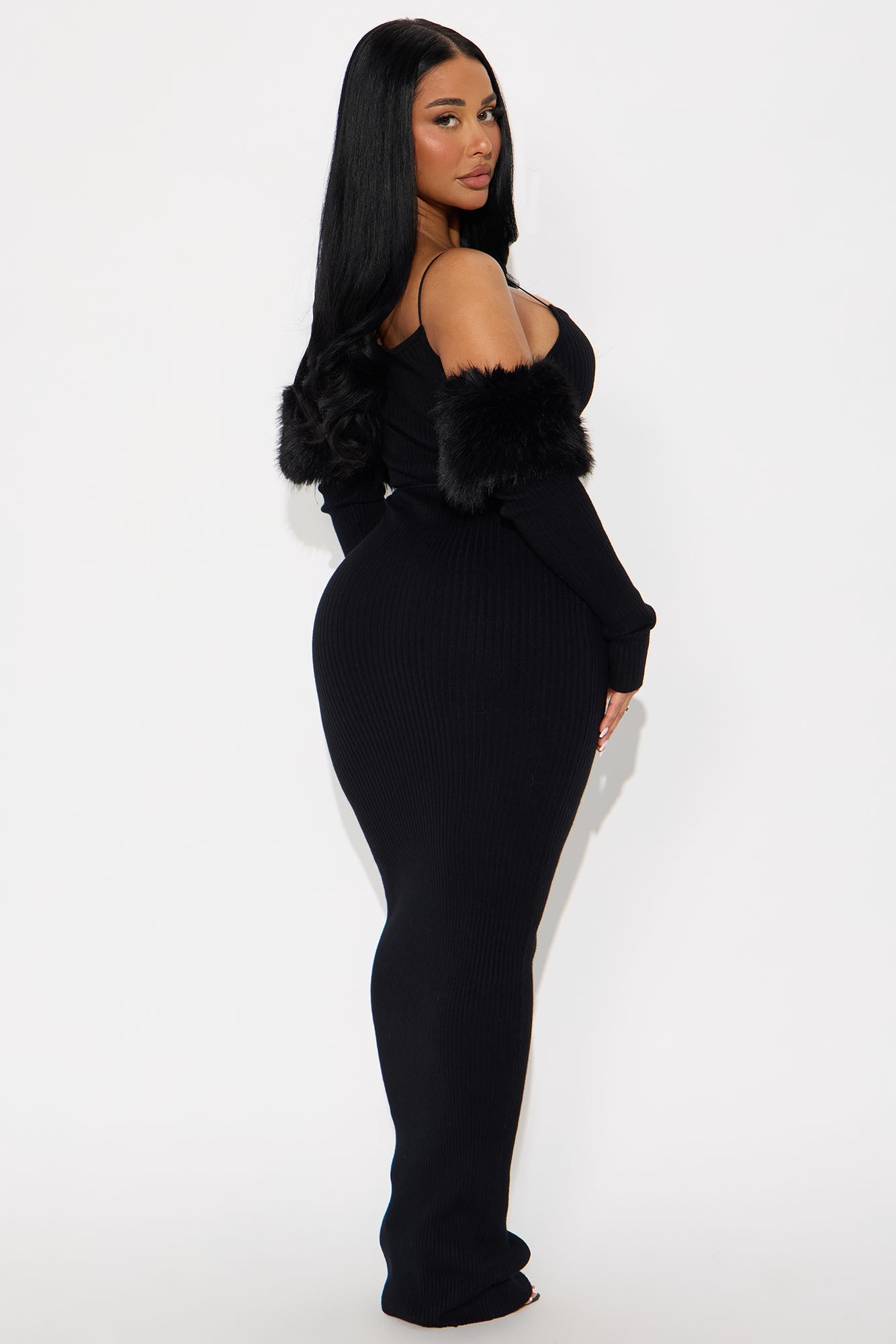 High Maintenance Hottie Sweater Maxi Dress - Black