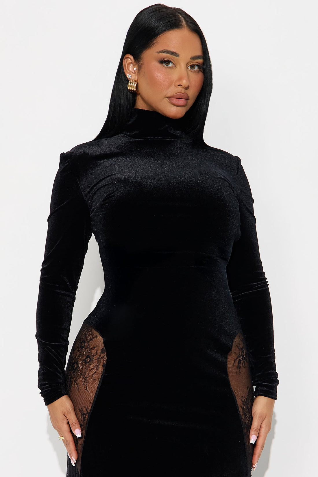 Soft Launch Velvet Maxi Dress - Black