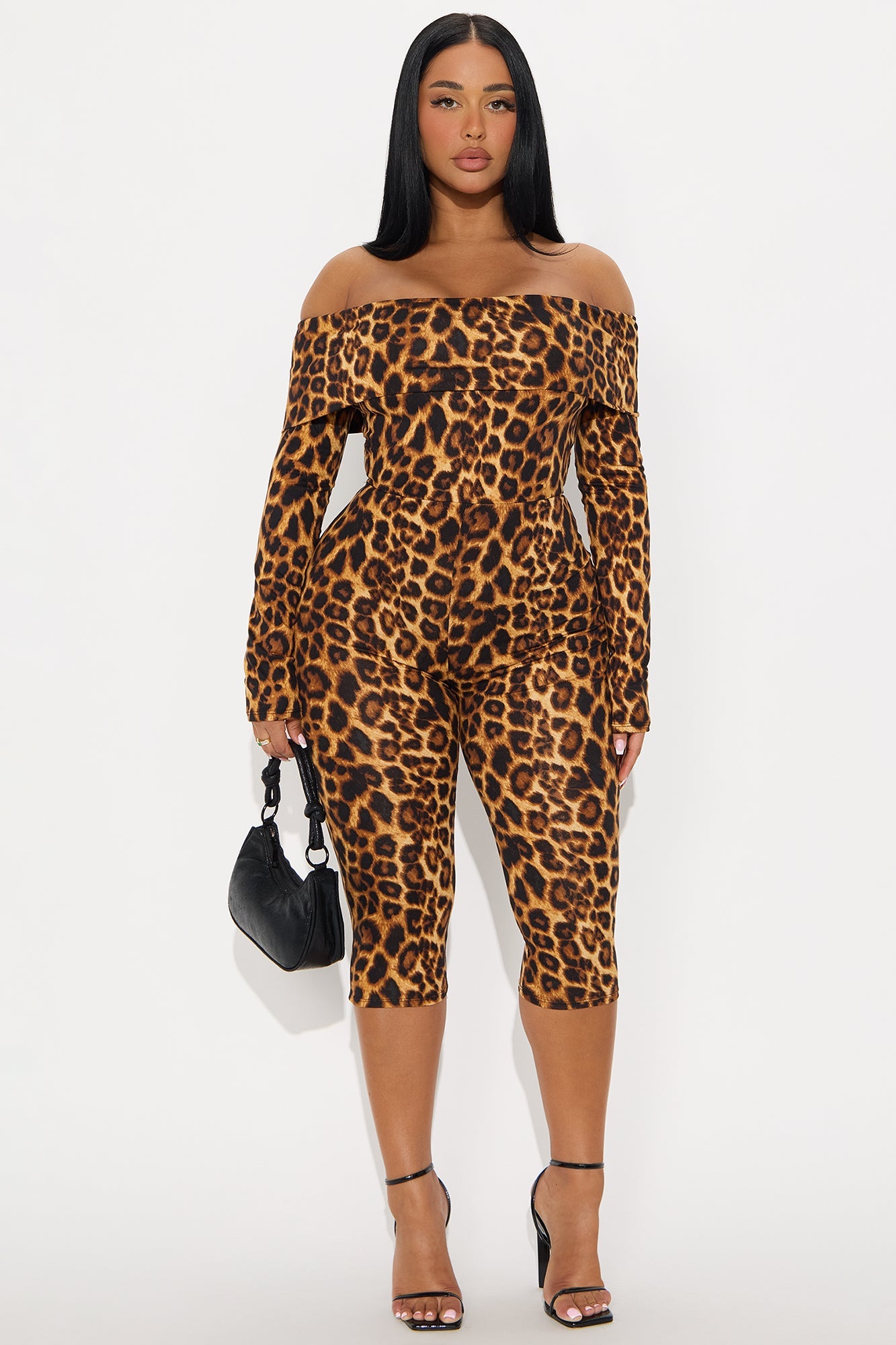 Malia Leopard Capri Jumpsuit - Brown/combo