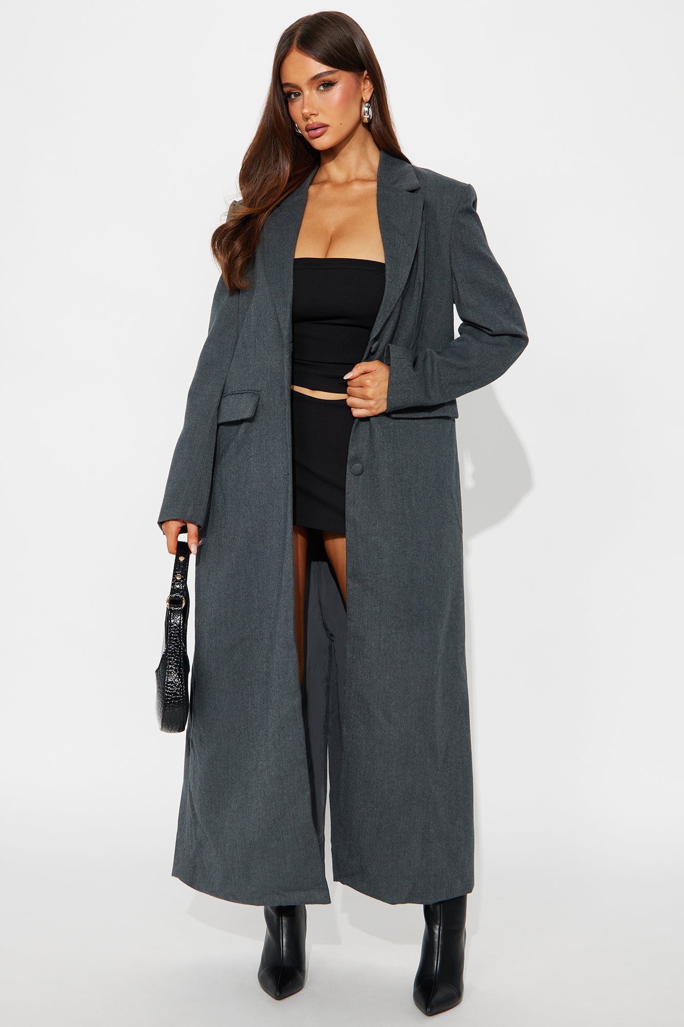 Level Of Sophistication Trench Coat - Charcoal