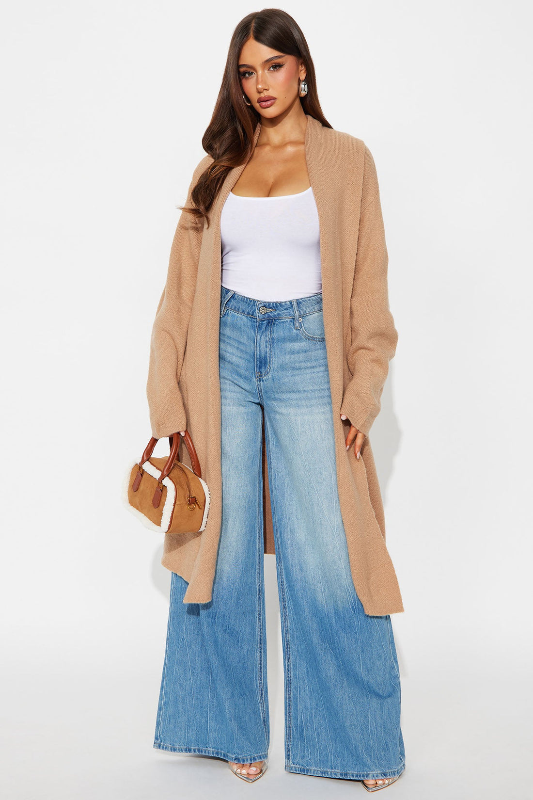 Winter Needs Open Front Cardigan - Taupe