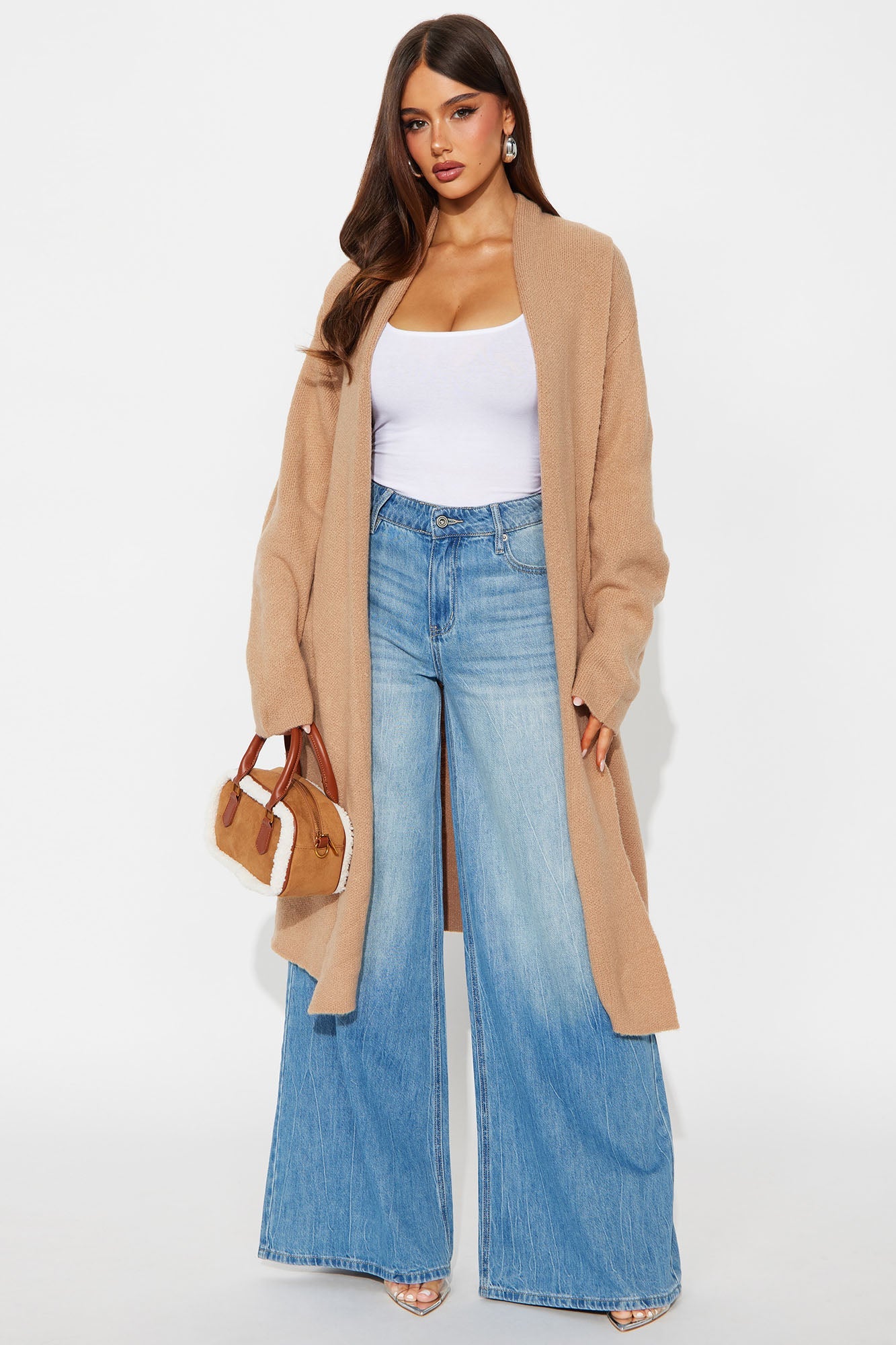 Winter Needs Open Front Cardigan - Taupe