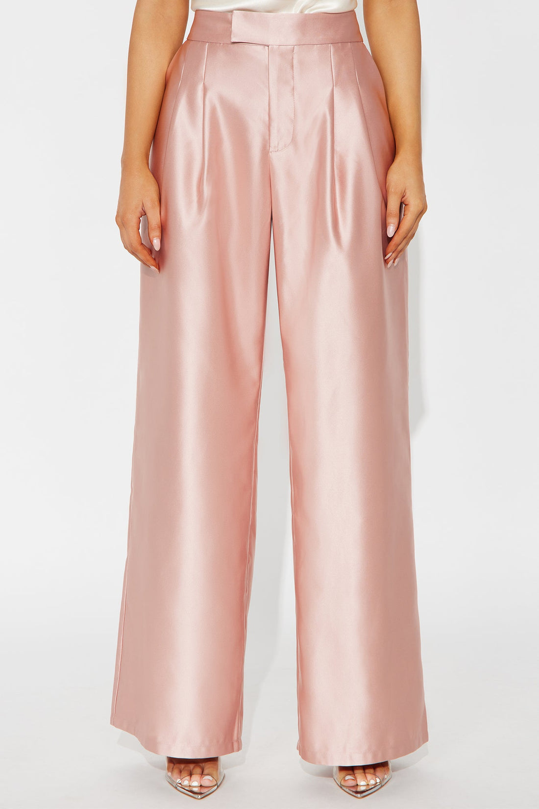 Suite Slay Satin Wide Leg Pant 32″ - Rose