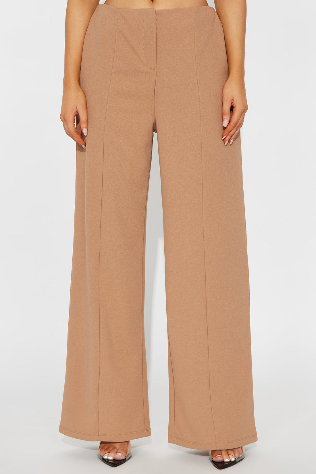 On A Conference Call Wide Leg Trouser Pant 31 - Mocha