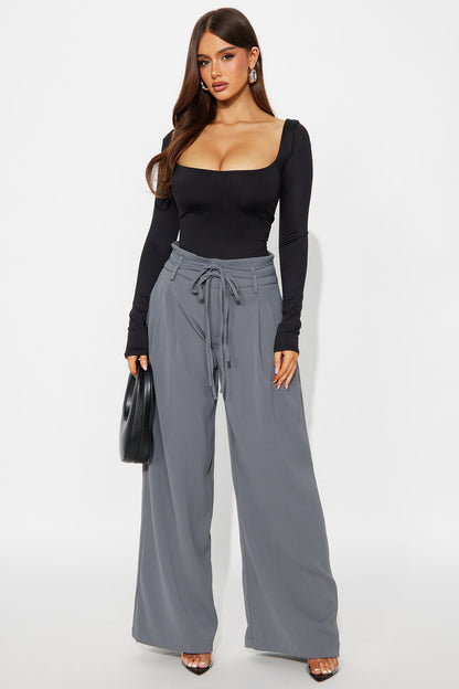 Always Ambitious Belted Trouser Pant 32″ - Grey
