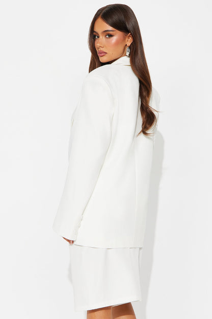 Natalea Blazer Short Set - White