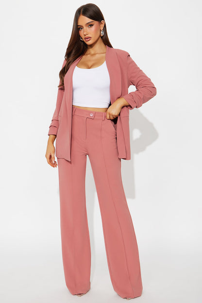 Heidi Wide Leg Trouser Pant - Rose