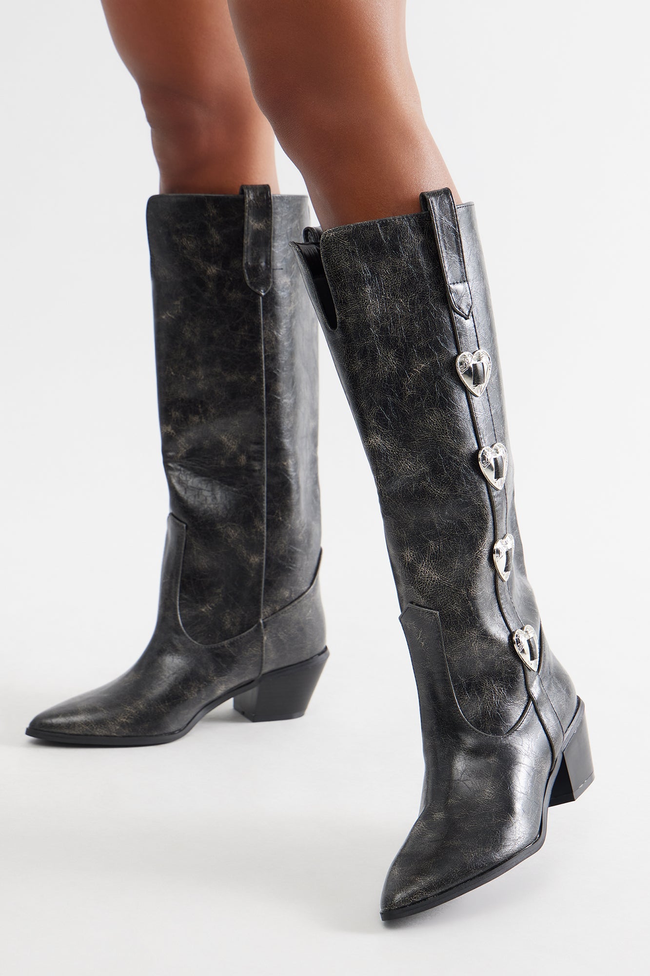 Gallop Heart Cowboy Boots - Black