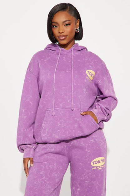 Tokyo Fleece Hoodie Set - Purple