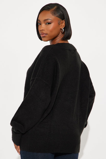 Serene V Neck Sweater - Black