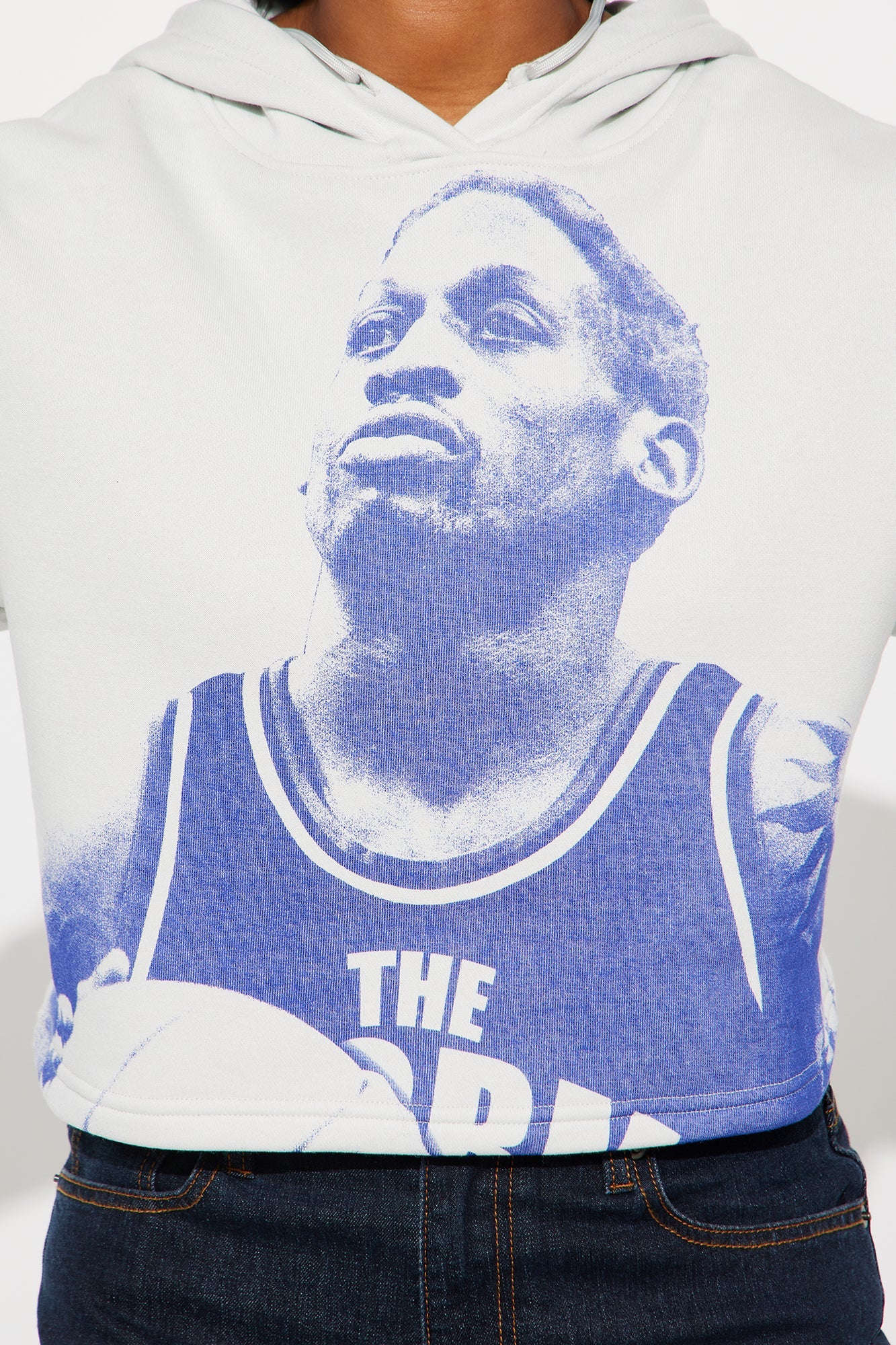 Dennis Rodman Basketball Zip Up Hoodie - White