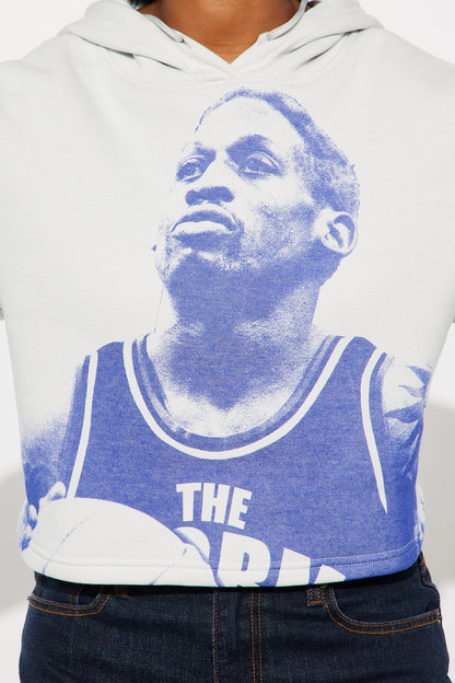 Dennis Rodman Basketball Zip Up Hoodie - White