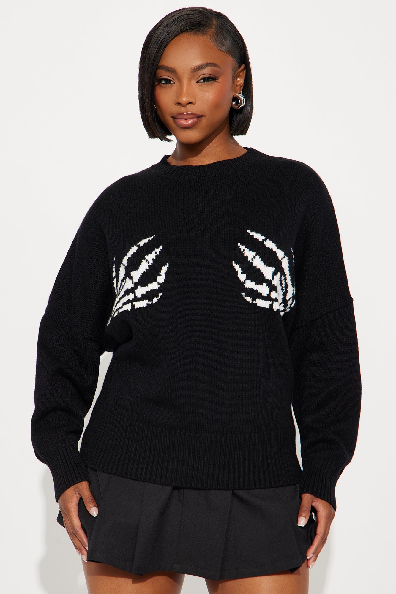 Bad To The Bone Skeleton Sweater - Black/combo