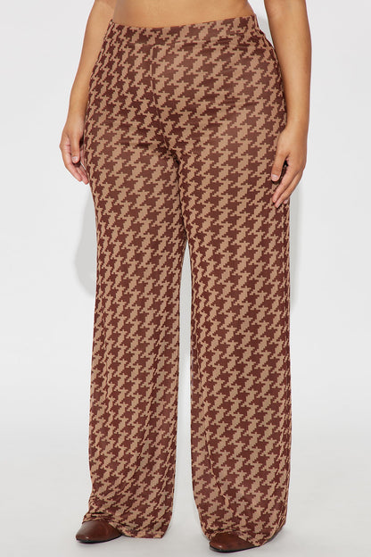 Indie Houndstooth Mesh Pant 33″ - Brown/combo