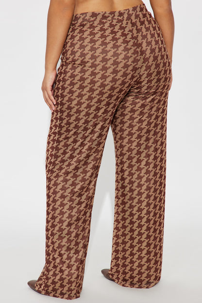 Indie Houndstooth Mesh Pant 33″ - Brown/combo