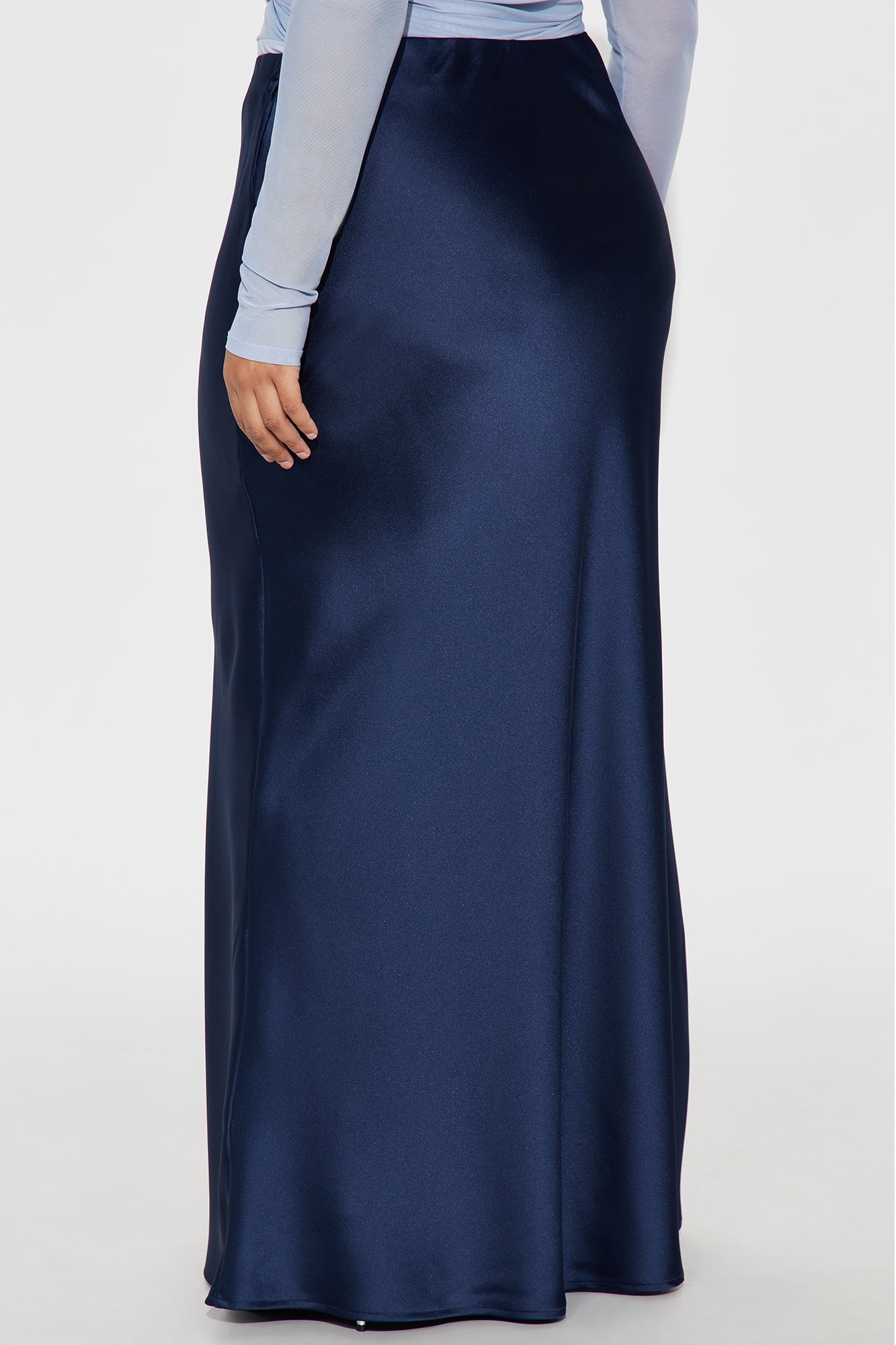 Aurora Satin Maxi Skirt - Navy