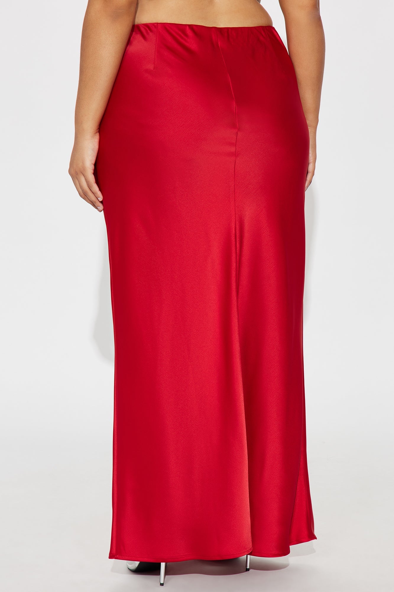 Brunch to GNO Satin Maxi Skirt - Red