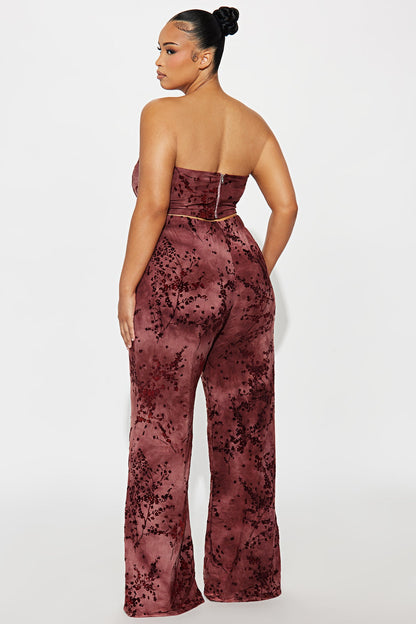 Angelique Corset Pant Set - Burgundy