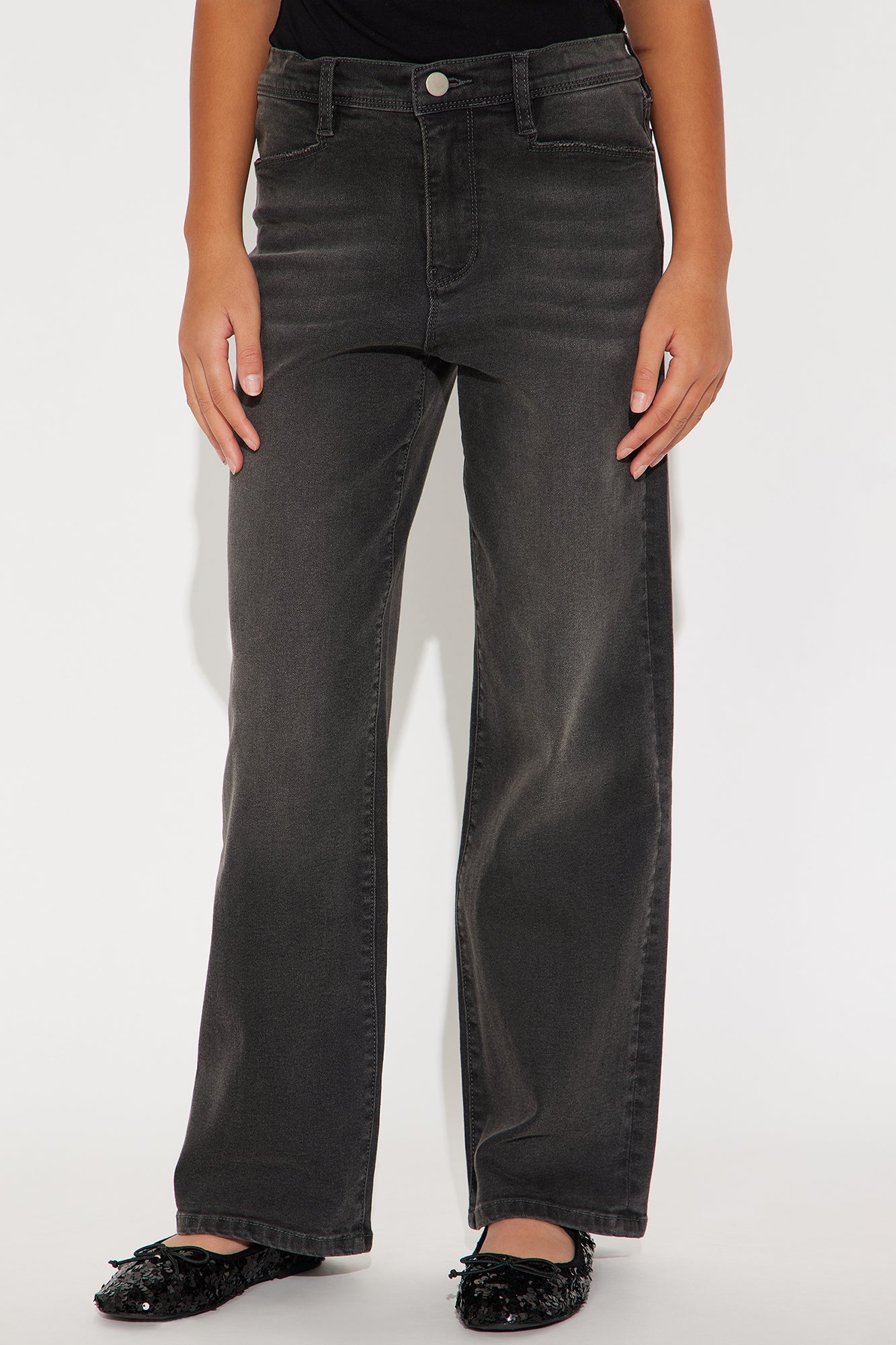 Mini Lost As Always Stretch Baggy Jeans - Black Wash