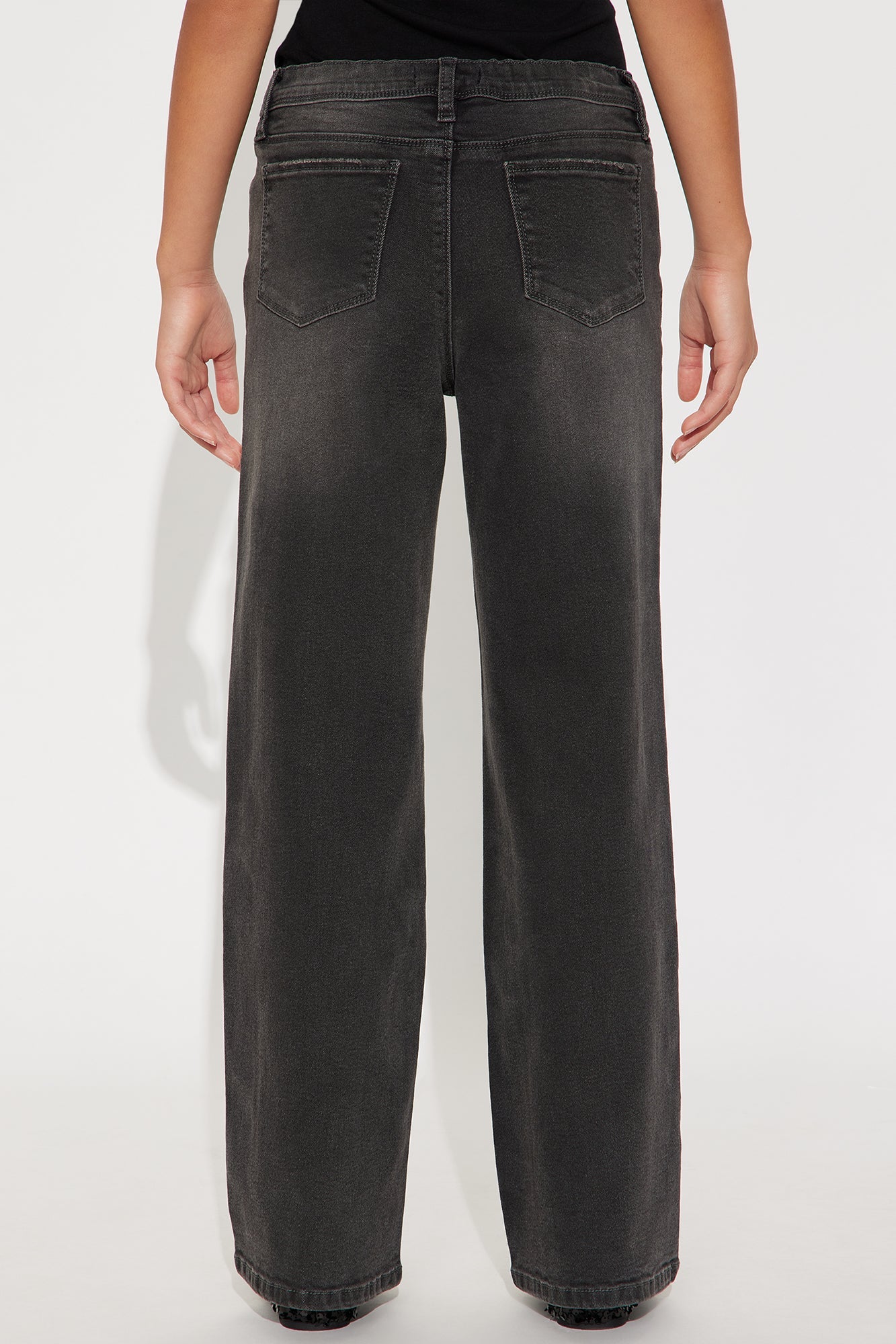Mini Lost As Always Stretch Baggy Jeans - Black Wash