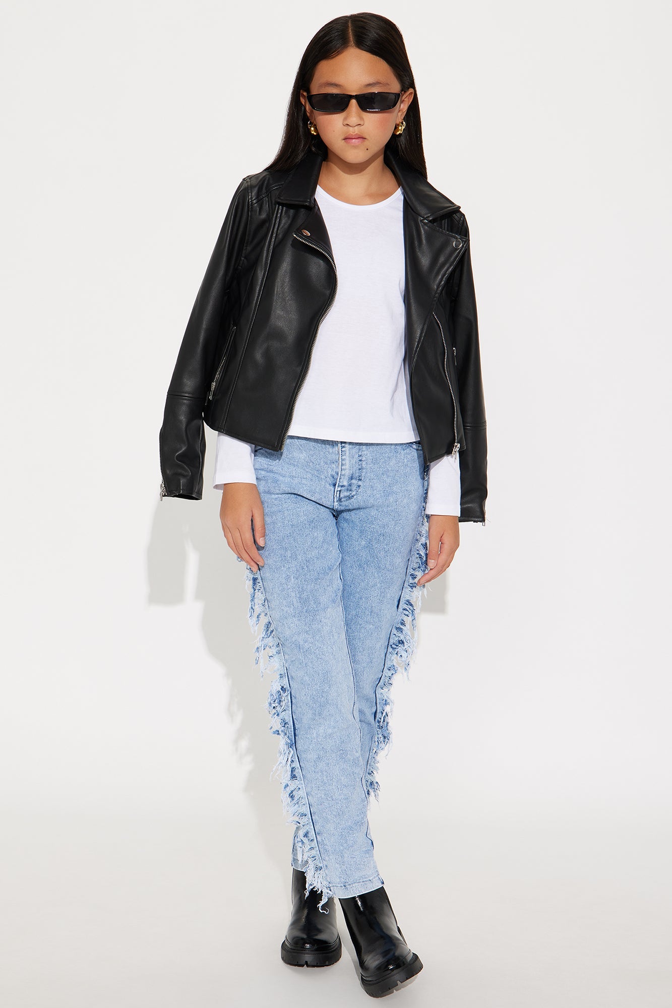 Mini Never Been Better Frayed Skinny Jeans - Acid Wash